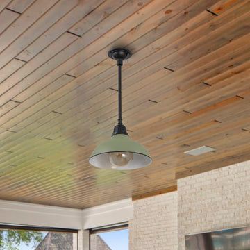 Jasper 12.25" Farmhouse Industrial Indoor/Outdoor Iron LED Pendant